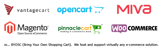 OpenCart, WooCommerce, Magento Commerce, Pinnacle Cart